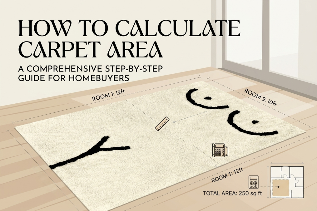 how to calculate carpet area of a flat