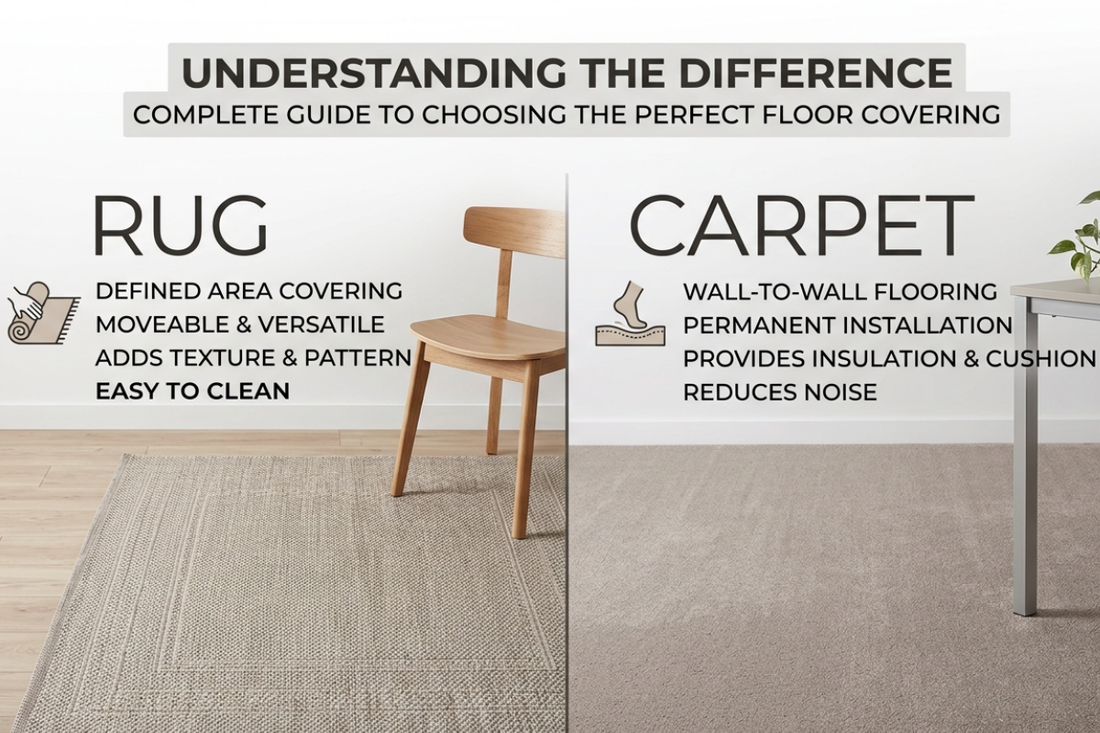 difference between rug and carpet