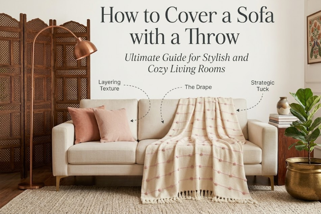 how to cover a sofa with a throw