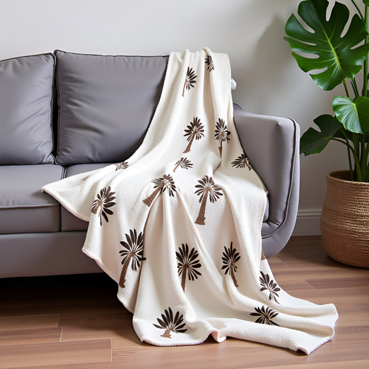 Hand-Knitted All Season Throw Blanket – Slub Cotton | White | 80x52 Inches