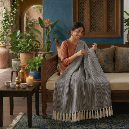 Brown Beige Throw