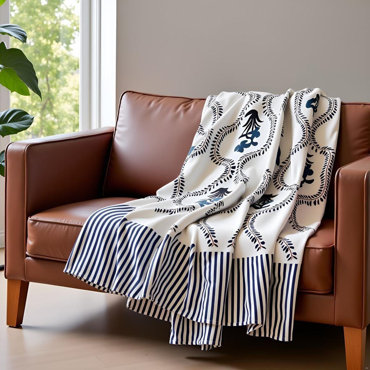 Slub Cotton White Throw