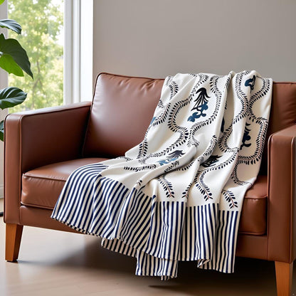 Slub Cotton White Throw