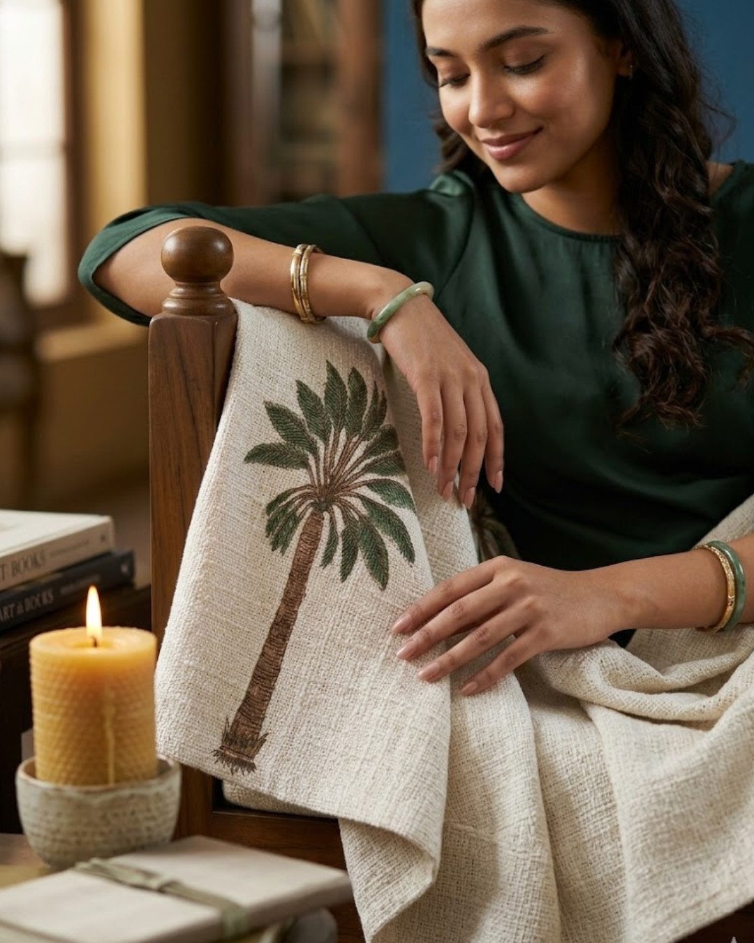 Slub Cotton White Throw