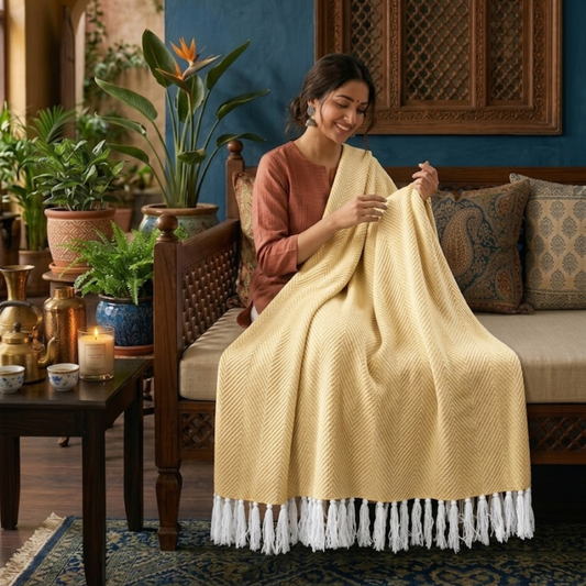 Yellow Zig zag  Throw