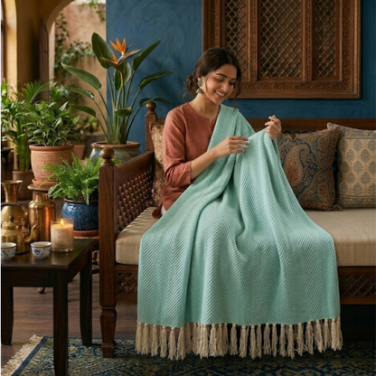 Green Sofa Throw
