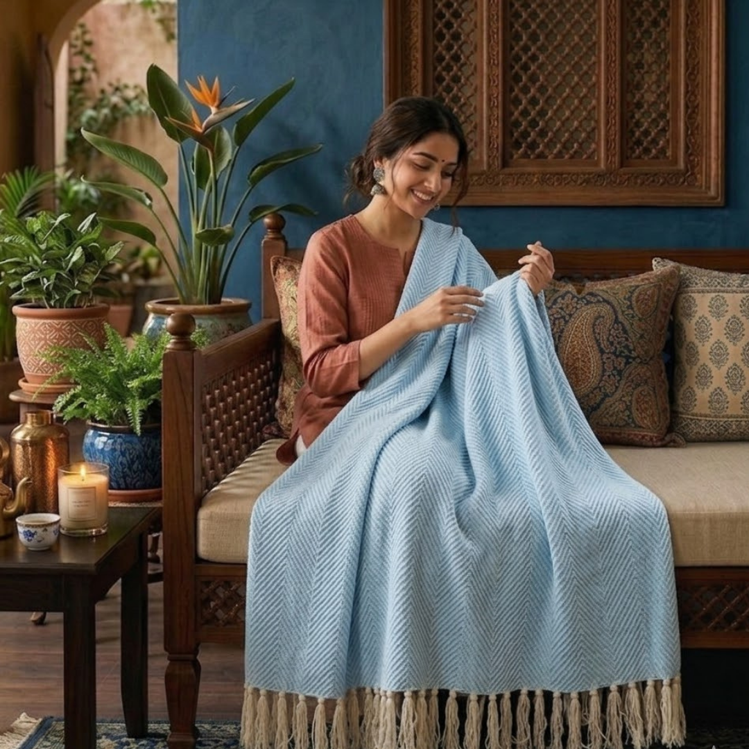 Sky Blue Throw