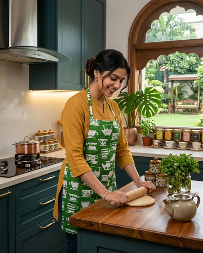 Pure Cotton Green Apron