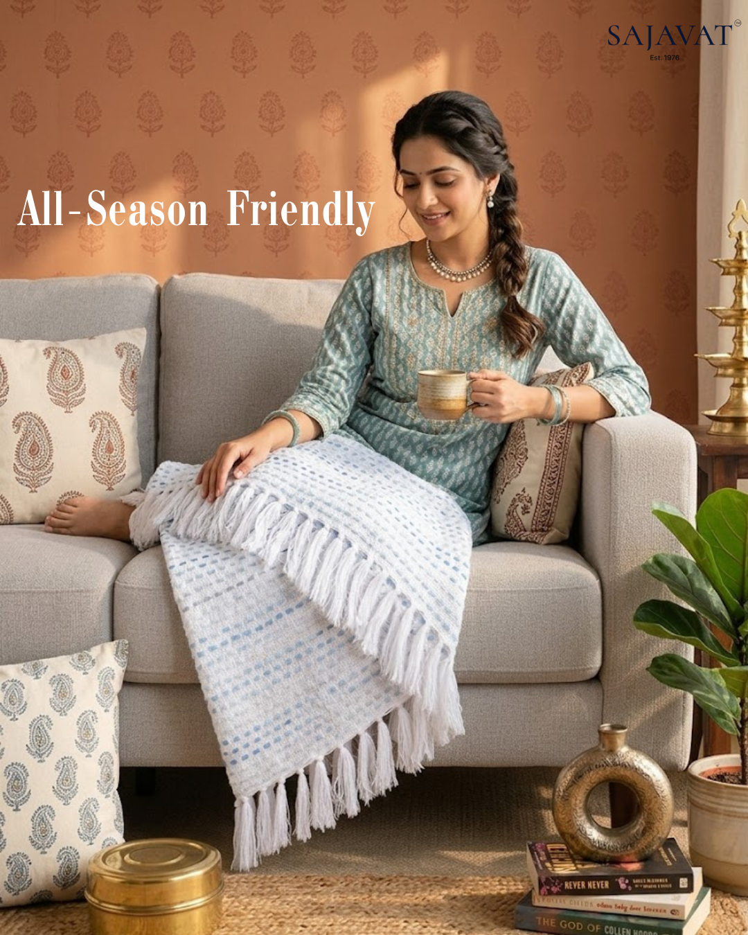 Blue Multi Throw