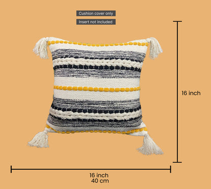 Beige & Yellow Cushion Cover 16"x16"