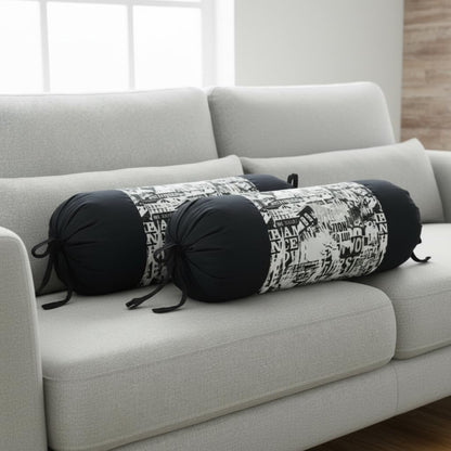 Black Printed Bolster Cover