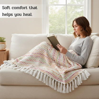 Slub Cotton White Throw