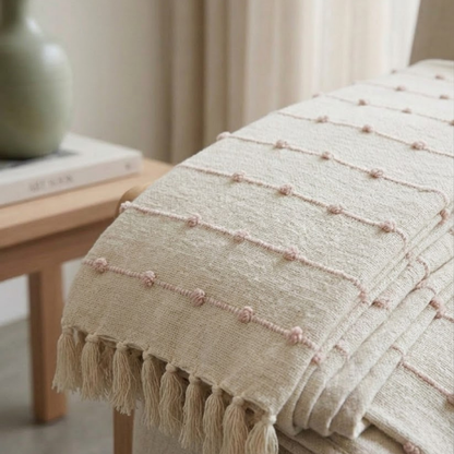 Beige & Pink Throw
