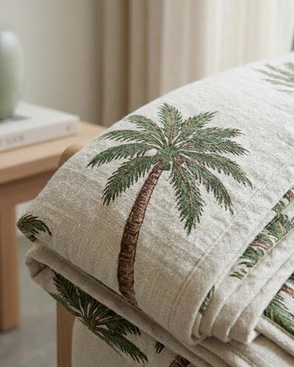 Slub Cotton White Throw