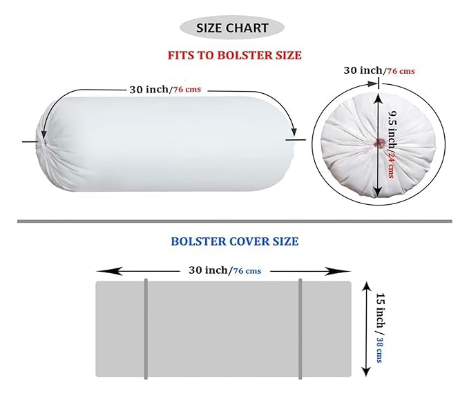 White & Black Cotton Bolster Cover