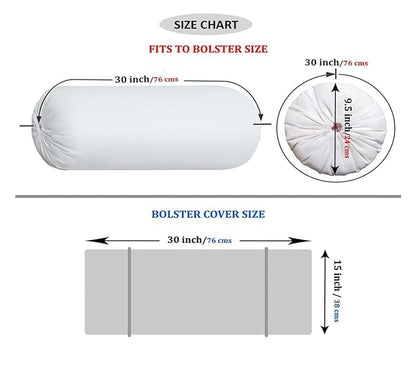 White & Black Cotton Bolster Cover