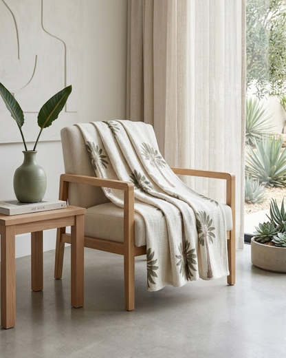 Slub Cotton White Throw
