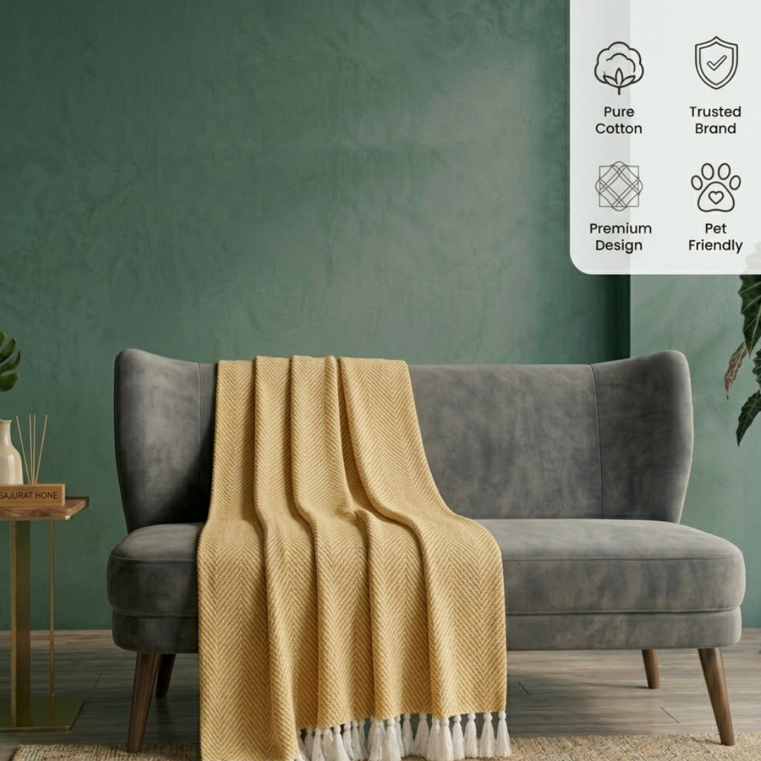 Yellow Zig zag  Throw