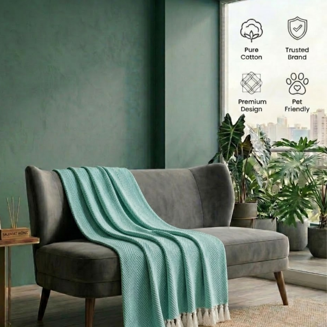 Green Sofa Throw