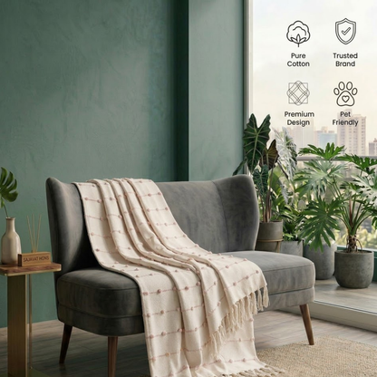 Beige & Pink Throw