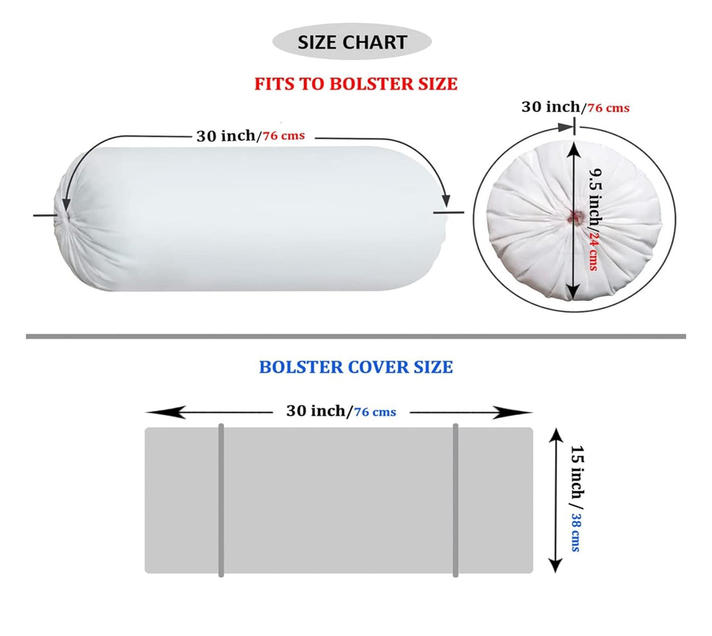 Pure Cotton Bolster Cover – Red Multi | 15x30 Inches (38x76 cm)