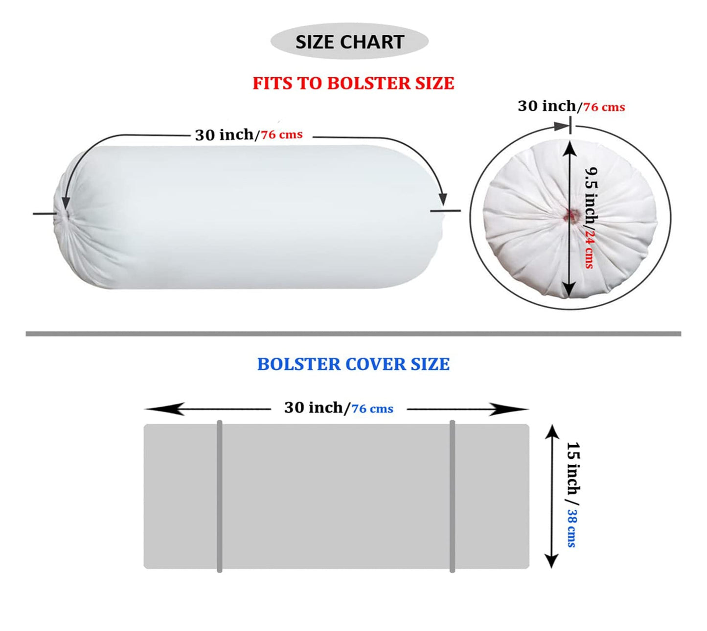 Bolster Filler 15x30 Inches - Pack of 4