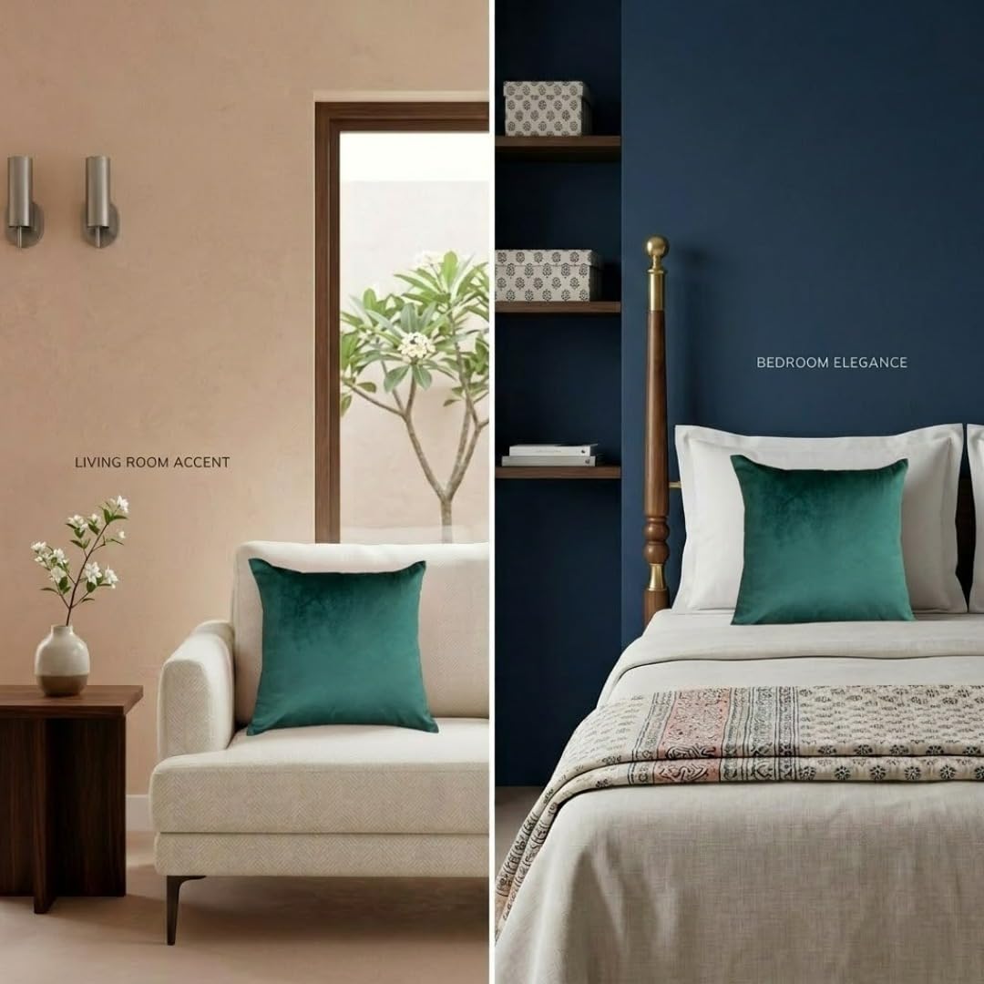 Green Cushion Cover Set of 2