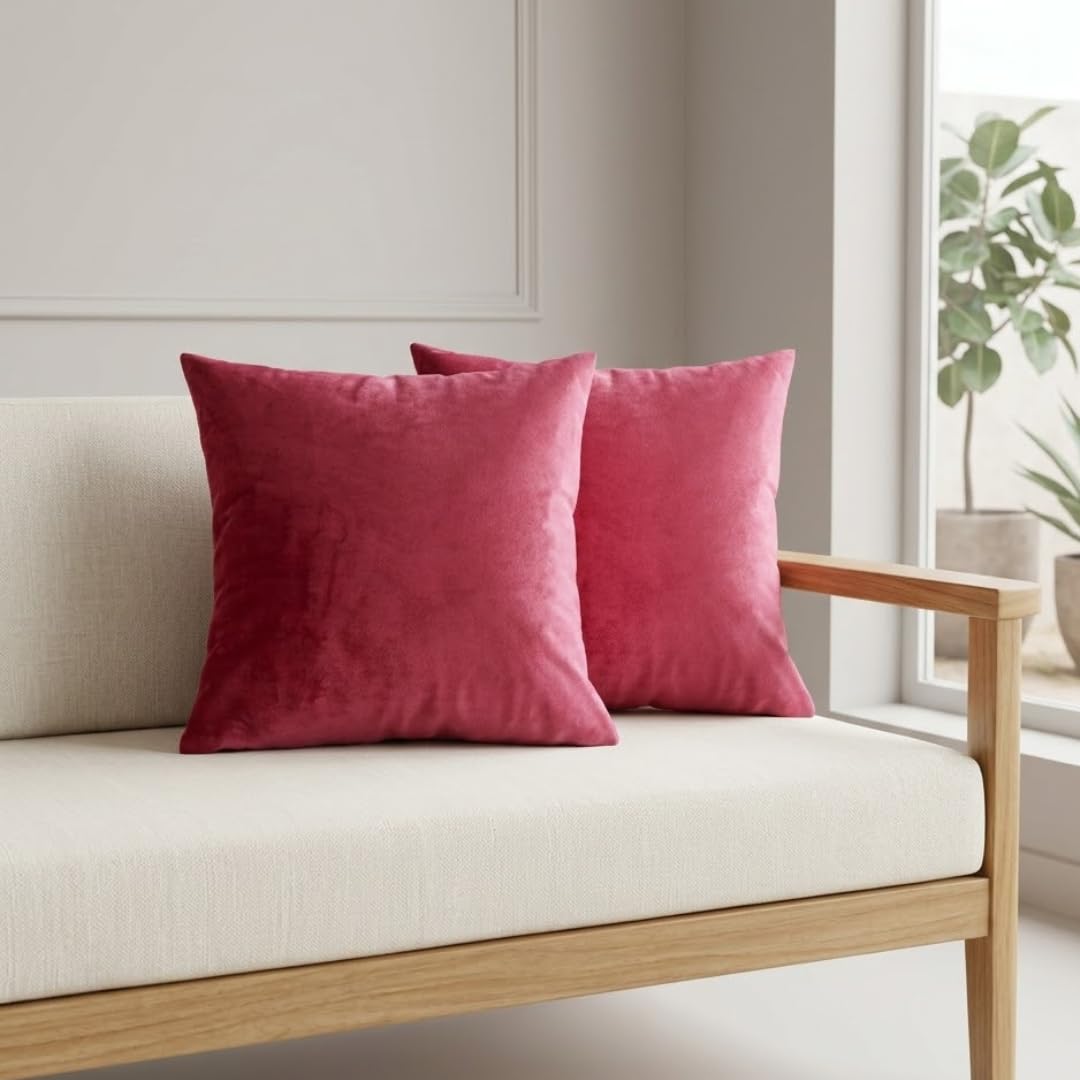 Dark Pink Cushion Cover Set of 2