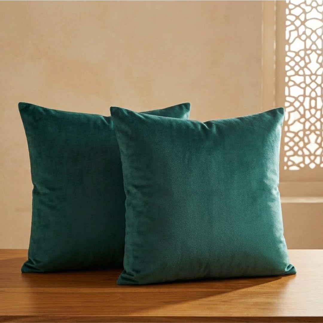 Green Cushion Cover Set of 2