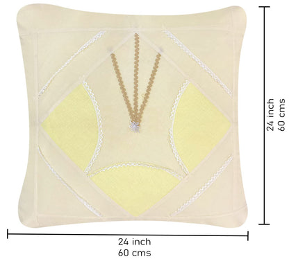 Ivory Red Cushion Cover 24"x24"