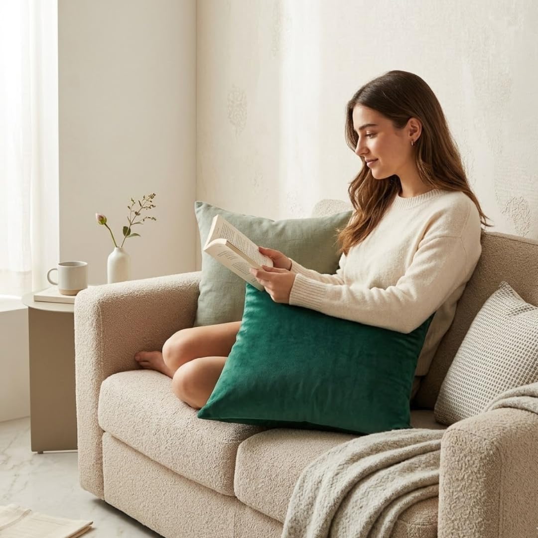 Green Cushion Cover Set of 2