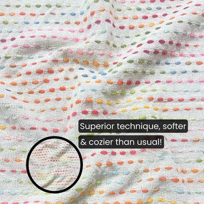 Slub Cotton White Throw