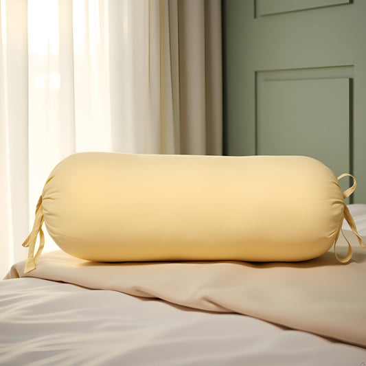 Pure Cotton Yellow Bolster Cover