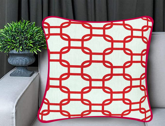 Red & White Cushion Cover 22"x22"