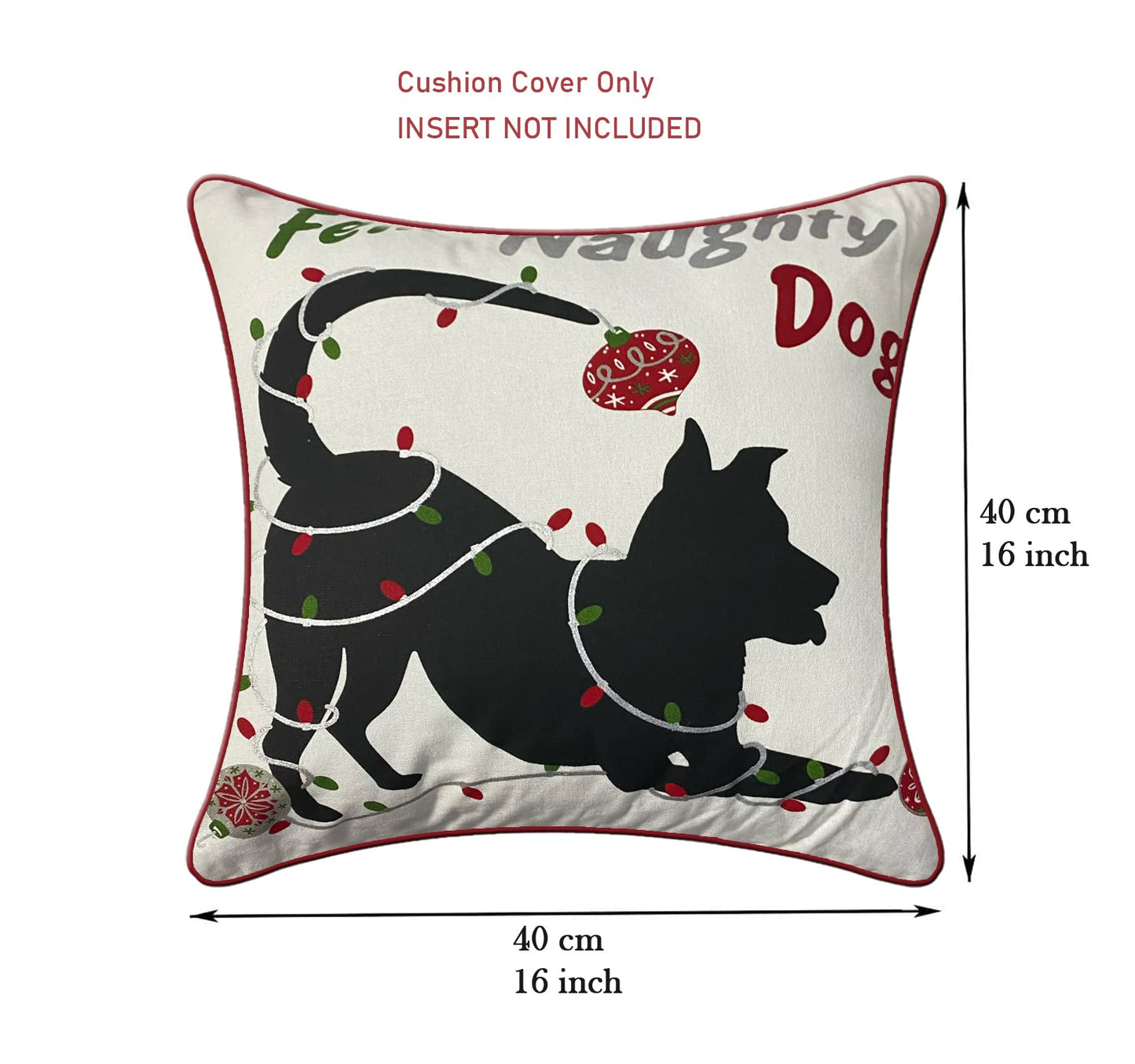 Printed White Cushion Cover 16"x16"
