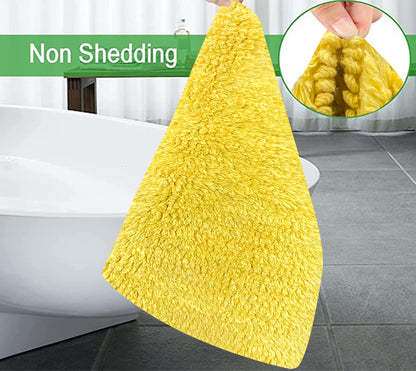 Yellow Cotton Tufted Printed Rug