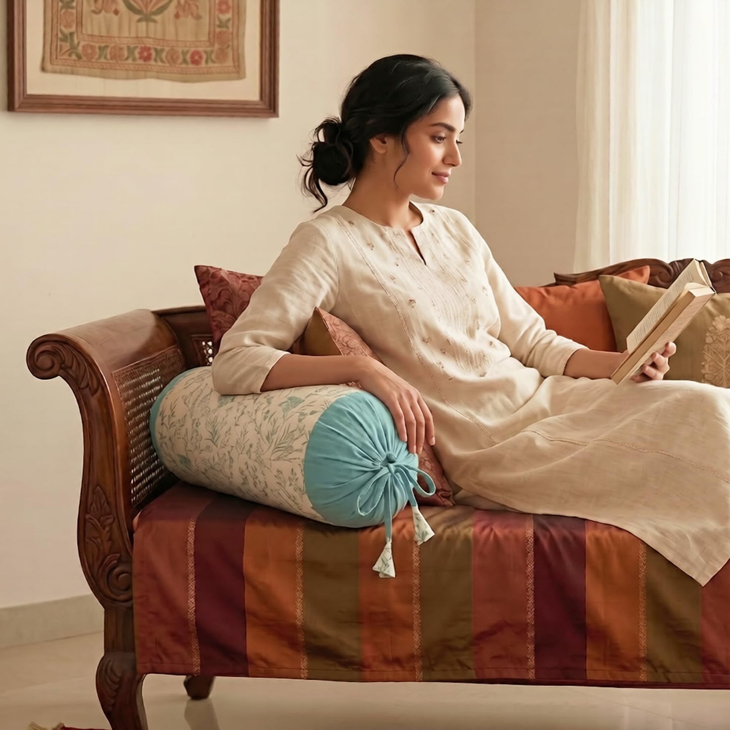 Red Multi Bolster Cover