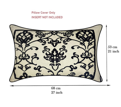 Black & Beige Cushion Cover 21"x27"