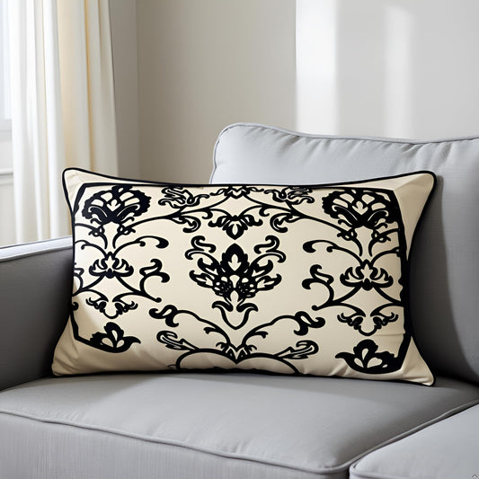 Black & Beige Cushion Cover 21"x27"