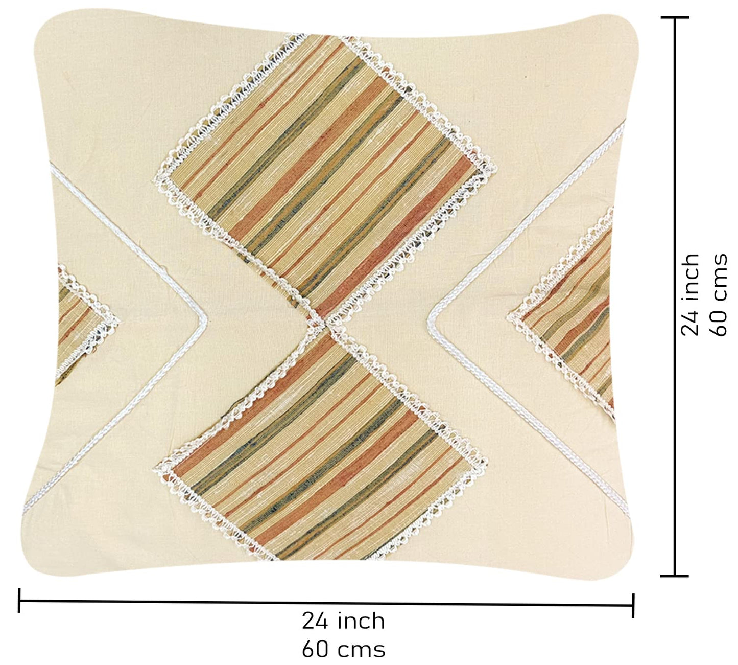 Ivory Multi Cushion Cover 24"x24"