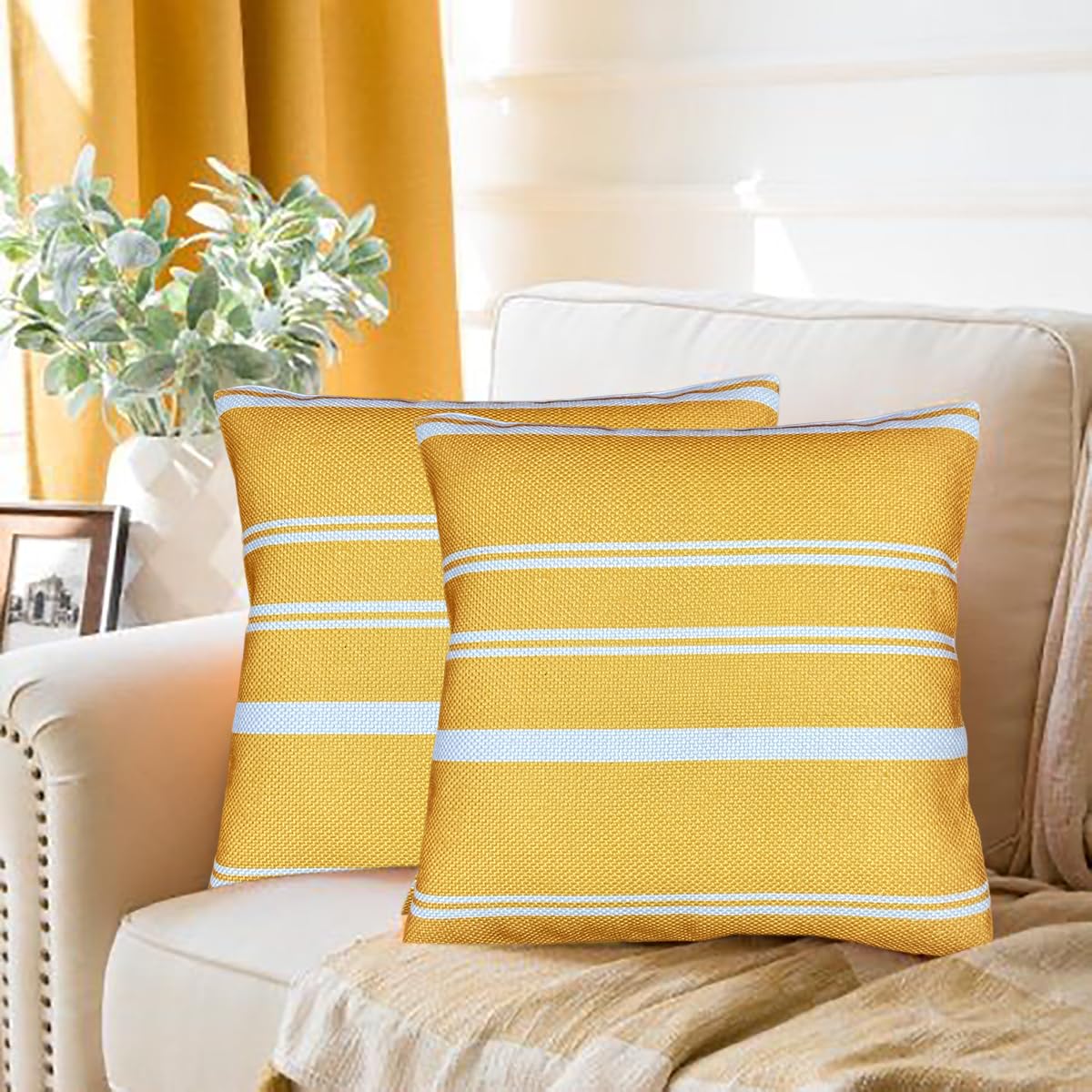 Yellow Cushion Cover 18"x18" (Pack of 2)
