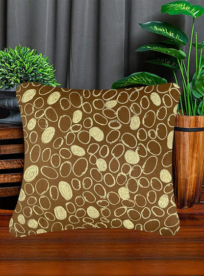 Brown & Gold Cushion Cover 18"x18"