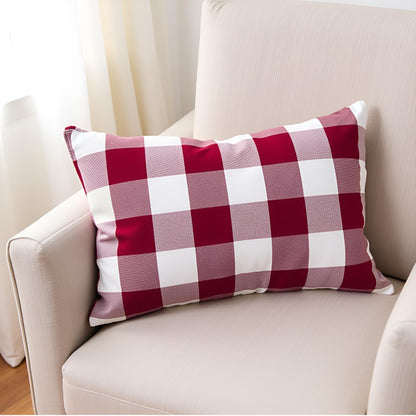 Red & White Cushion Cover 12"x18"