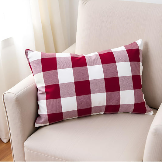 Red & White Cushion Cover 12"x18"