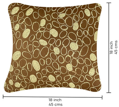 Brown & Gold Cushion Cover 18"x18"