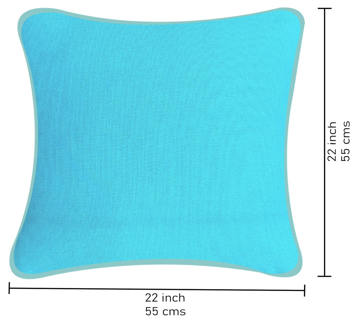 Turquoise Blue Cushion Cover 22"x22"