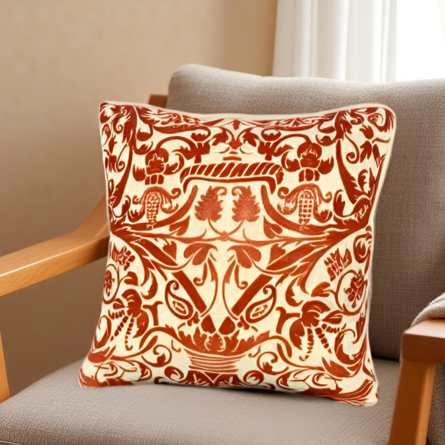 Rust Red Cushion Cover 12"x12"