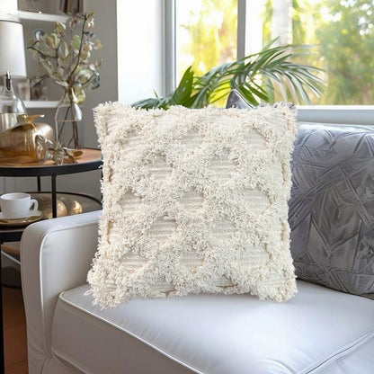 Pure Cotton Beige Throw & 2 Cushion Covers