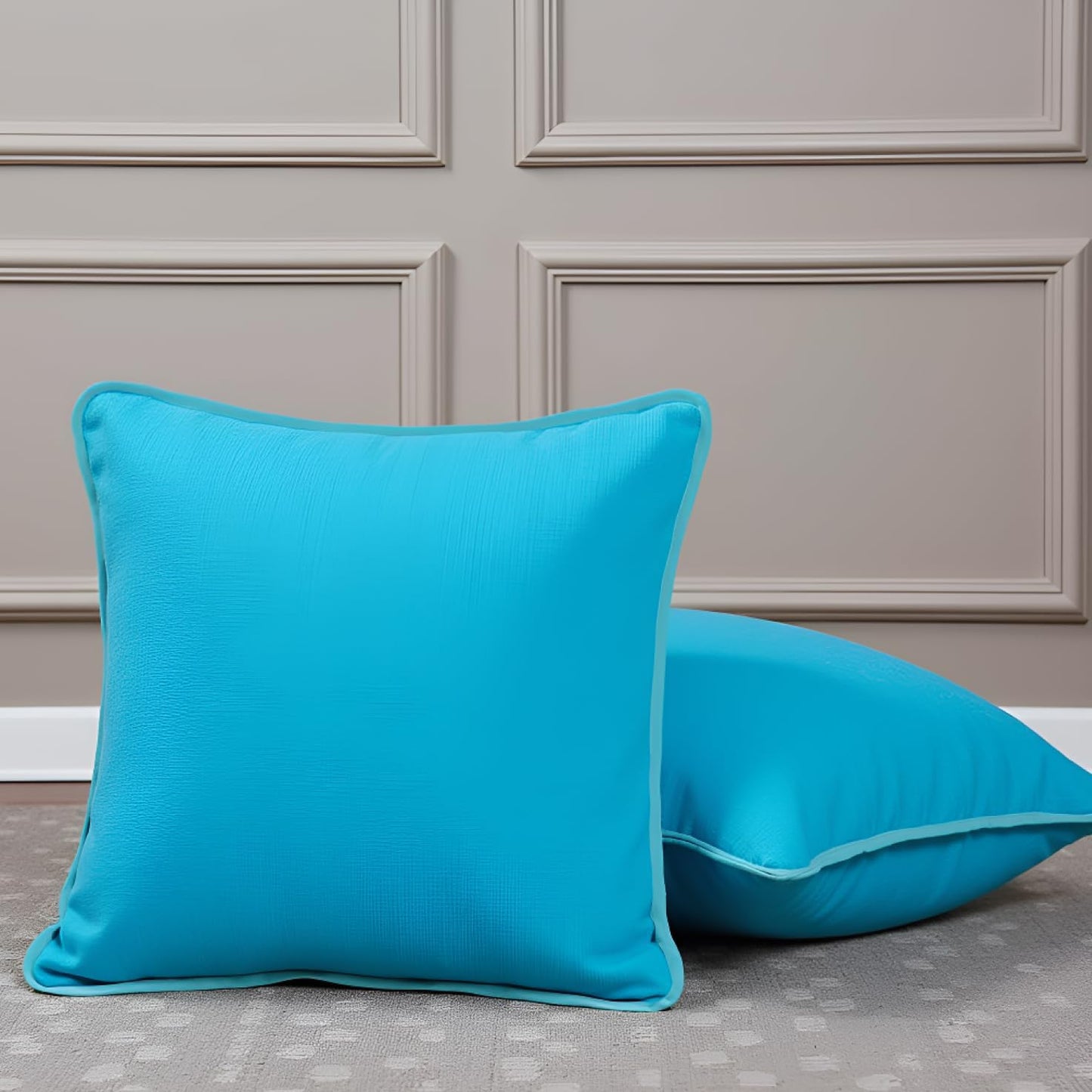Cyan Blue Cushion Covers Set of 2