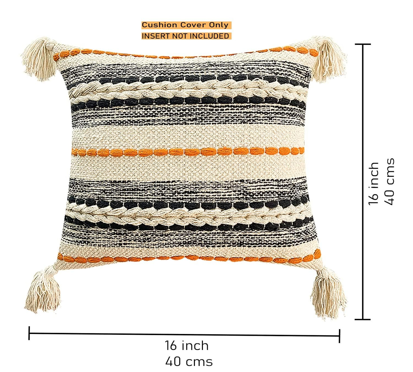 Pure Cotton Beige Sofa Throw & Cushion Cover